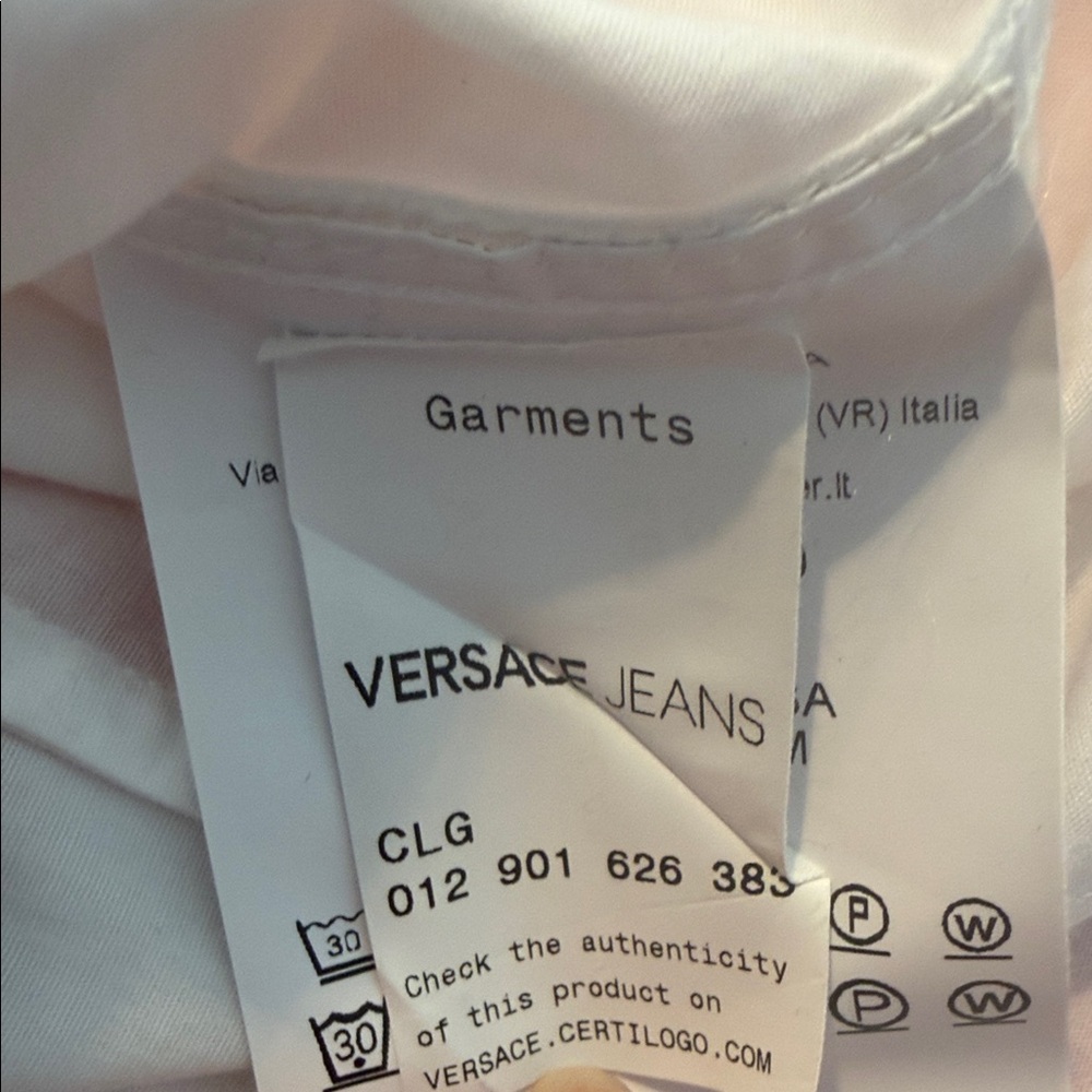 Versace Jeans Collection White Shirt with Blue Accents - Picture 6 of 8